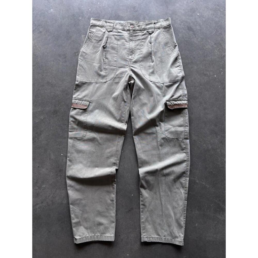 Vintage 90s Gitano Army Type 1 Style Beige Cargo Pants 33x34 Baggy Surf Skate